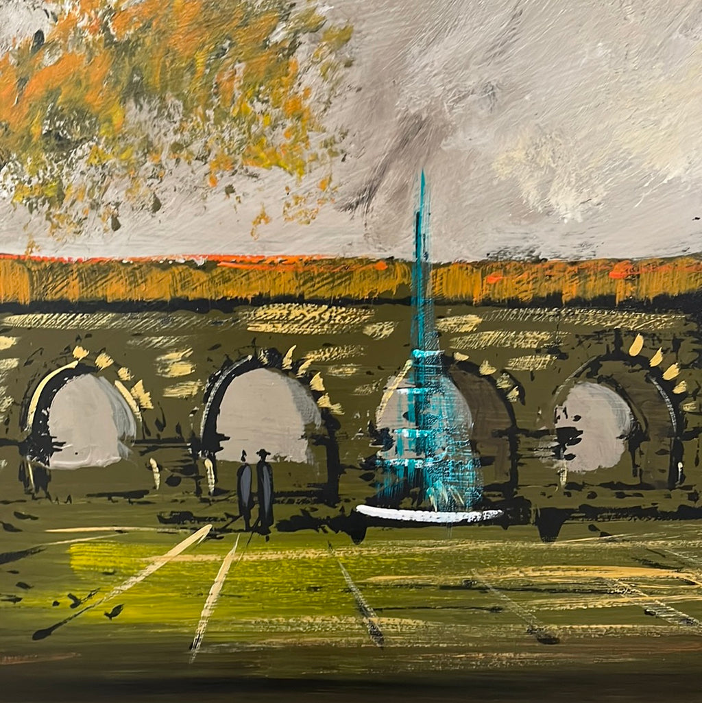 Vintage Spanish Art Scene Painting by STUART