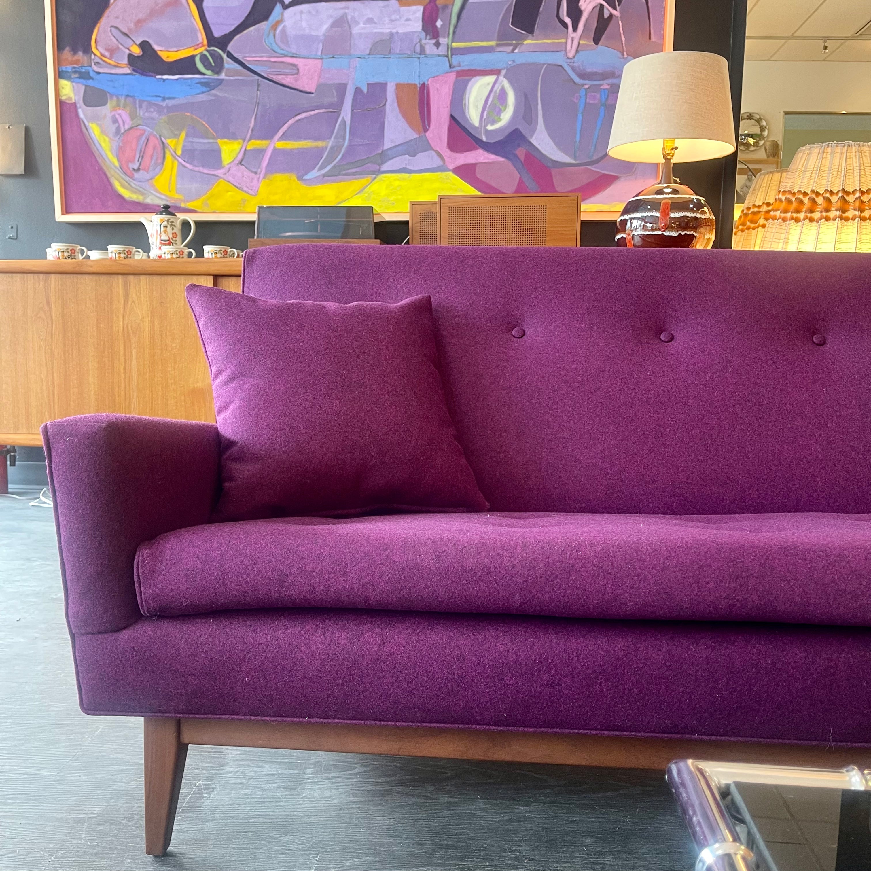 BARRYMORE Vintage Reupholstered Sofa with Purple Maharam Fabric