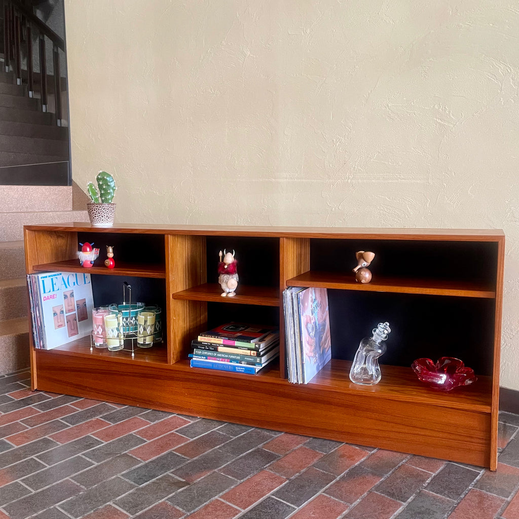 Midcentury Teak Book or Record Shelf with adjustable shelving | Mr. Mansfield Vintage 