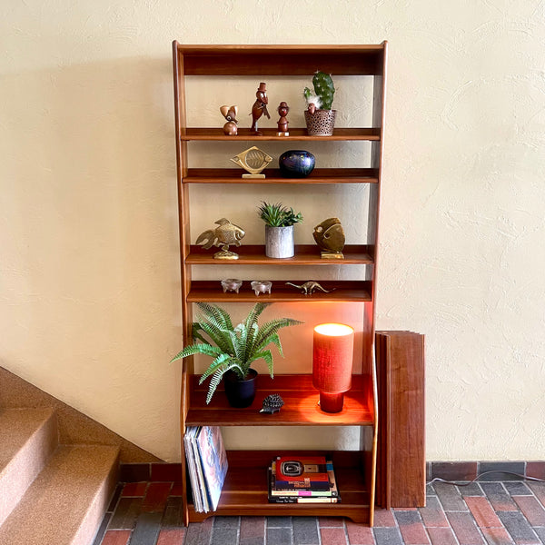 Vintage Walnut Display Bookshelf