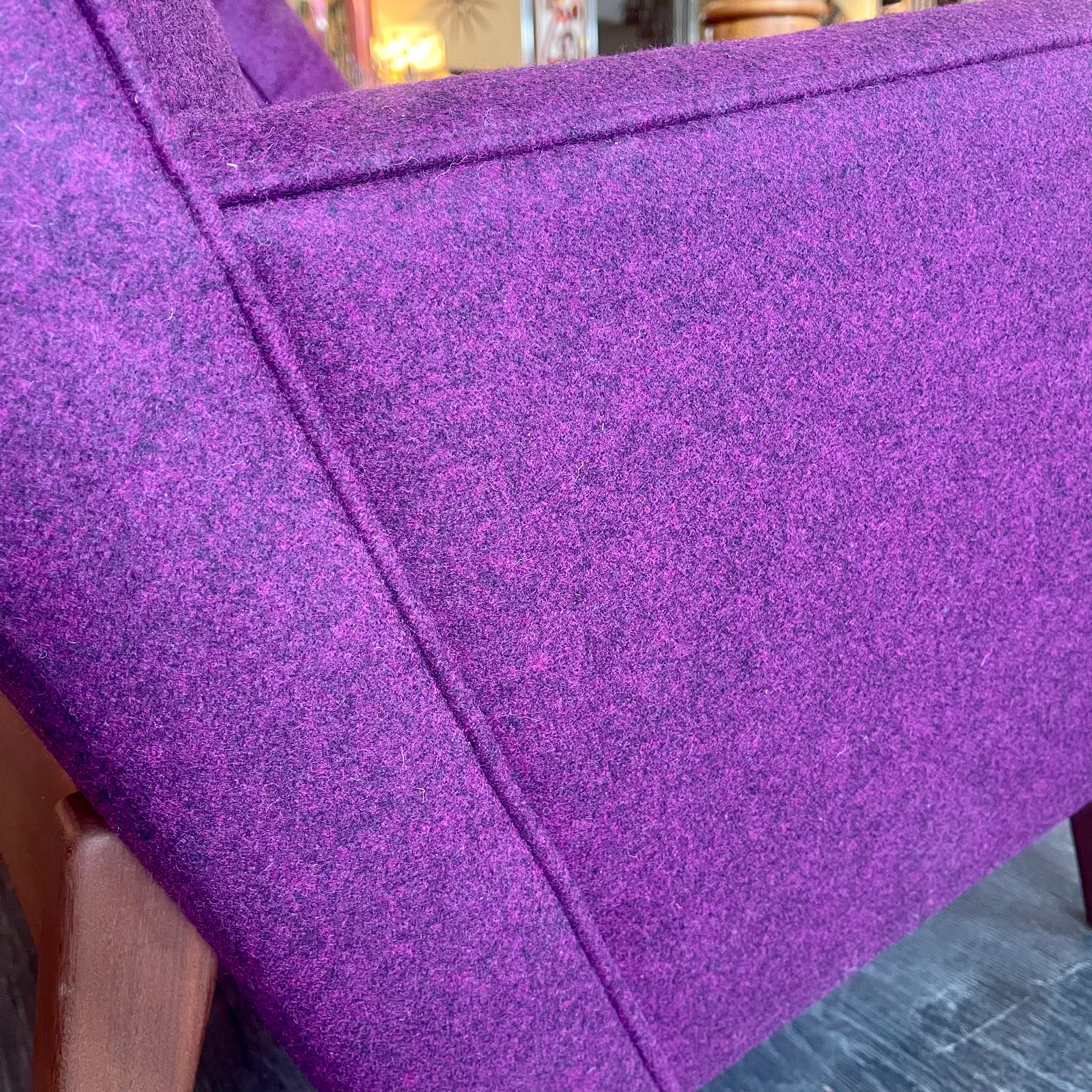 BARRYMORE Vintage Reupholstered Sofa with Purple Maharam Fabric