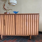 Vintage Blonde IMPERIAL Bi-Fold Door Credenza | Mr. Mansfield Vintage