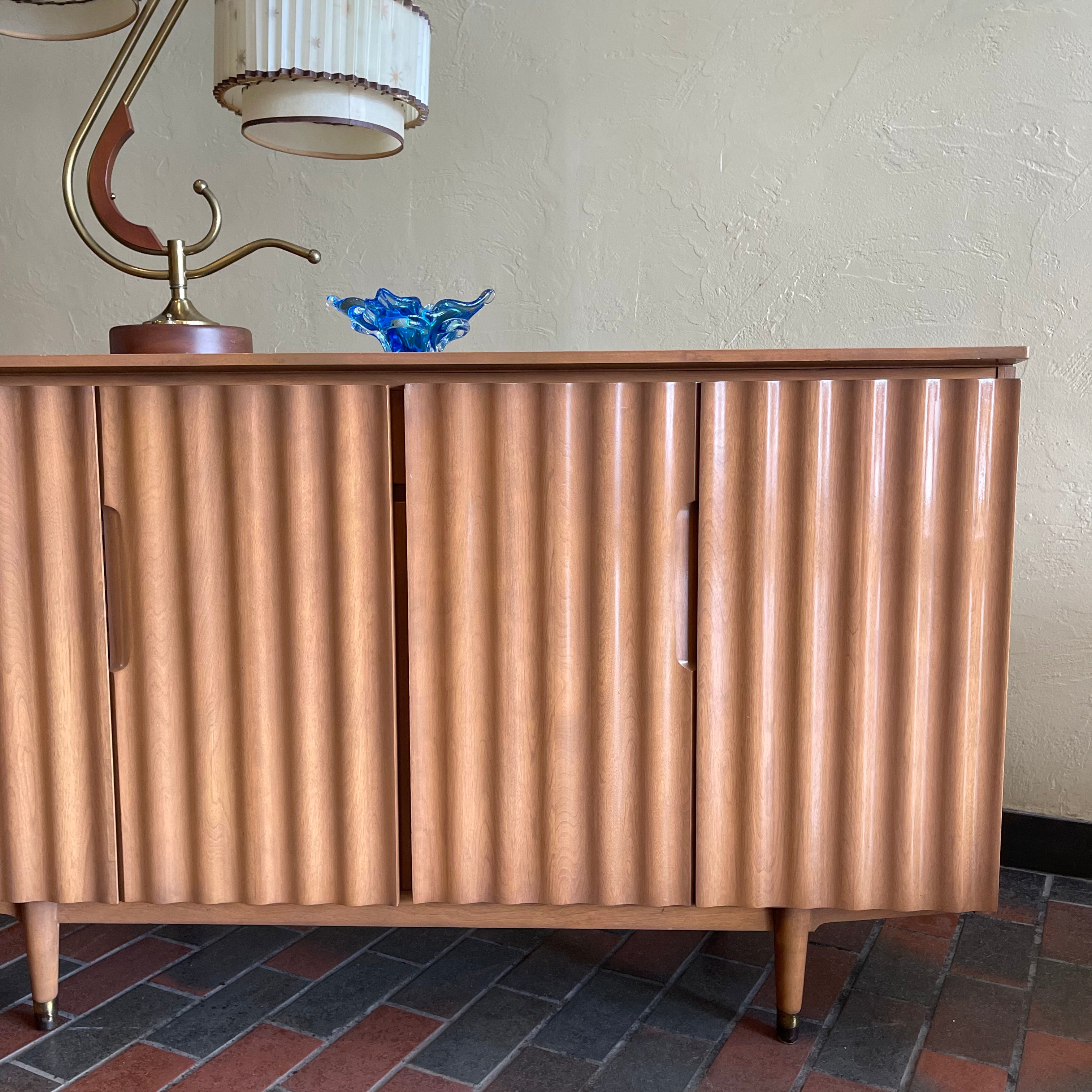 Vintage Blonde IMPERIAL Bi-Fold Door Credenza | Mr. Mansfield Vintage