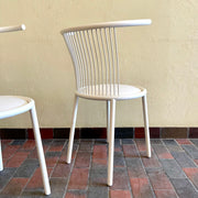 1980s Postmodern White Enameled Metal Chairs