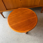 Top view of vintage two-tier teak side table