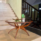G-Plan Spider teak coffee table with lift-out glass top