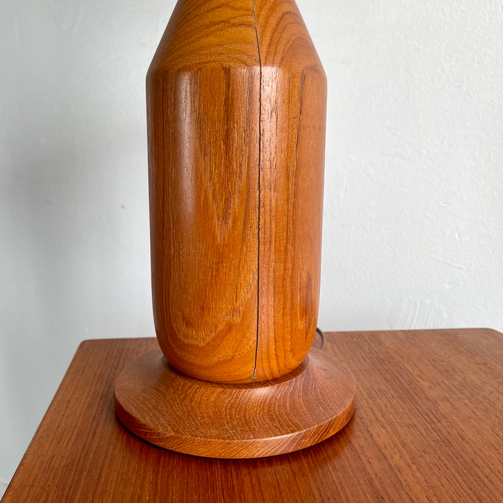 Solid Teak Lamp / Original Shade