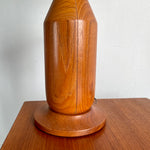 Load image into Gallery viewer, Solid Teak Lamp / Original Shade
