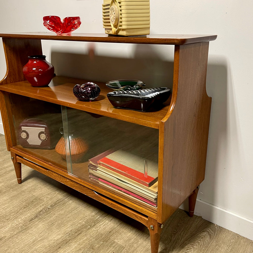 Vintage Fruitwood Display Cabinet - Mr. Mansfield Vintage