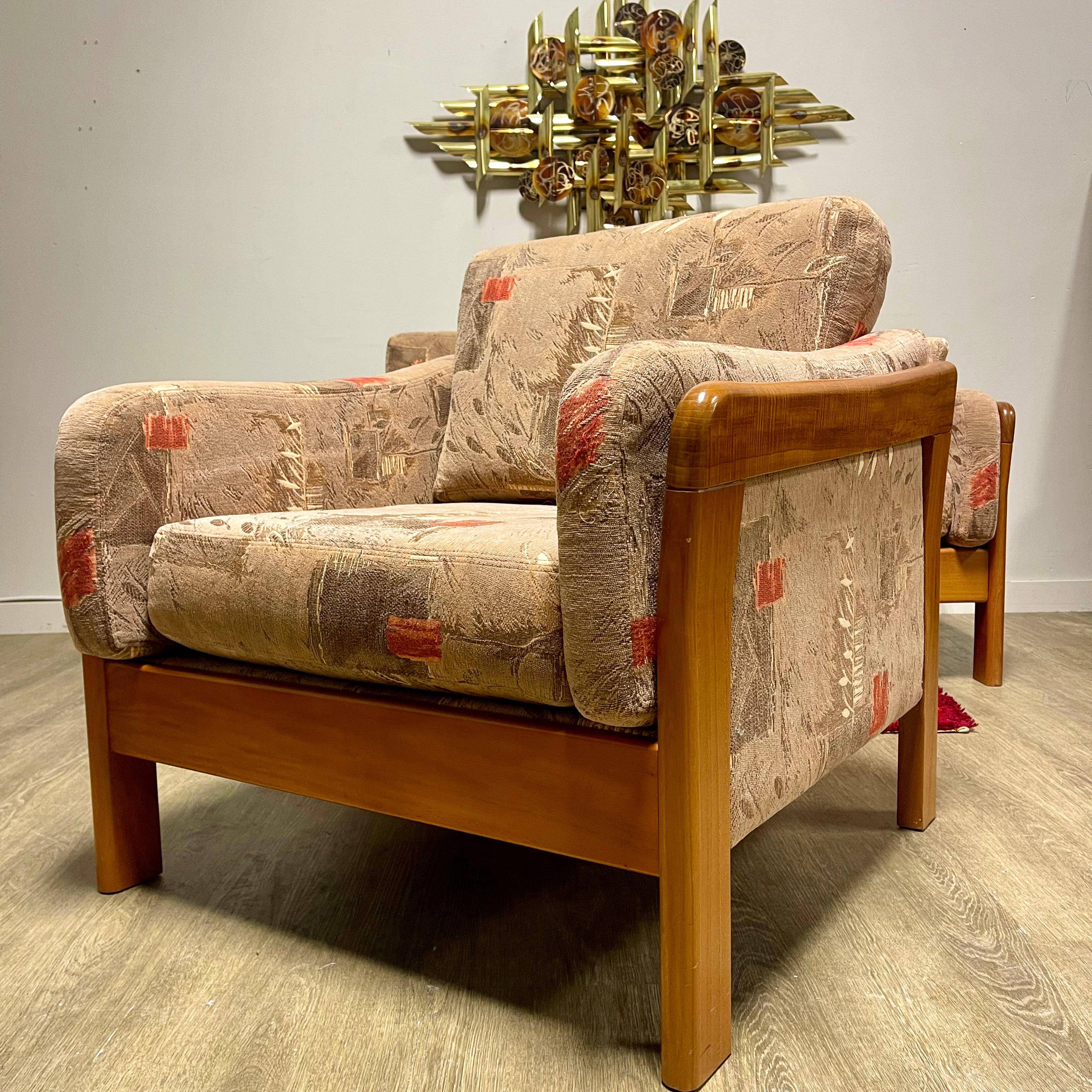 Solid Teak Framed Loveseat + Chair