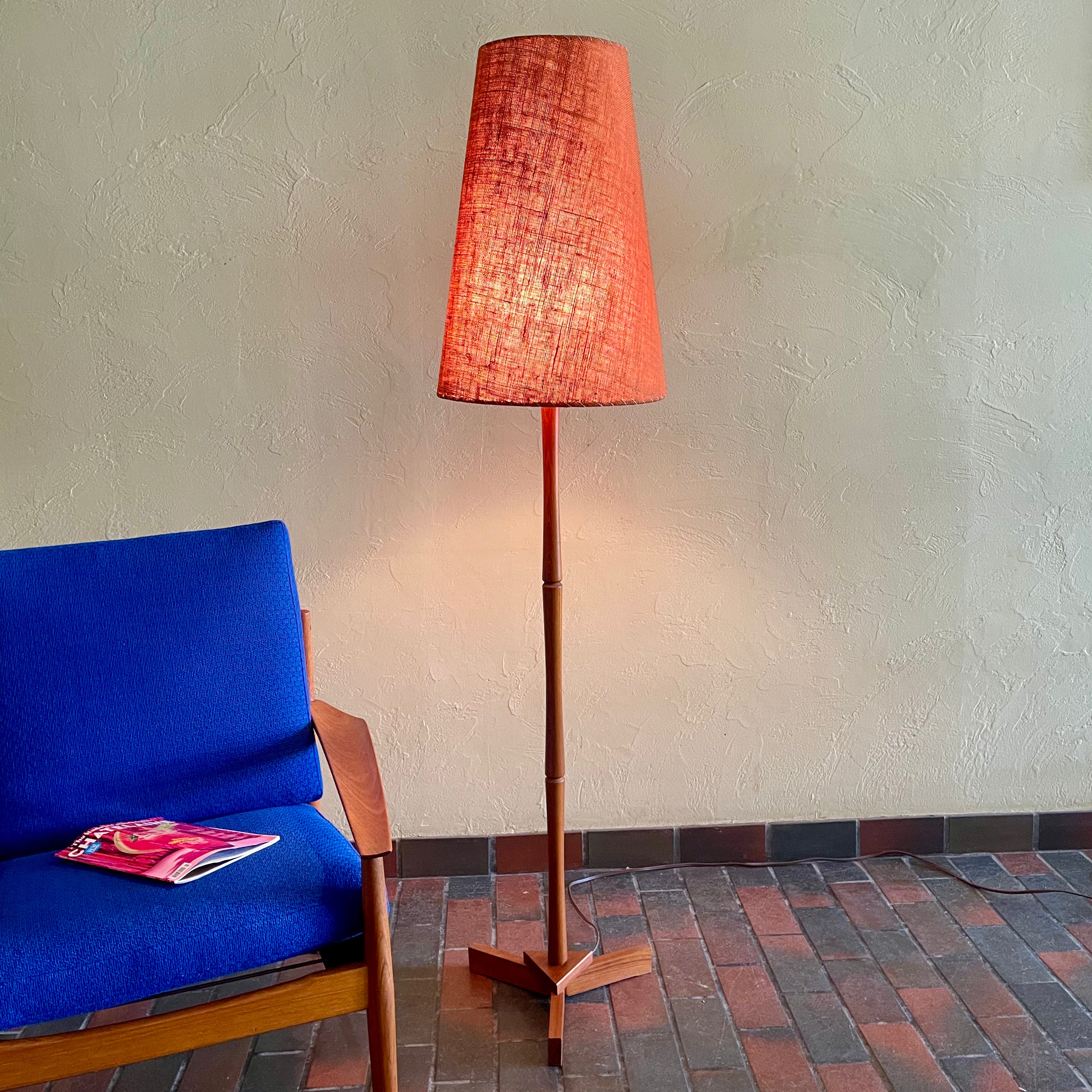 Solid Teak Floor Lamp Mr. Mansfield Vintage