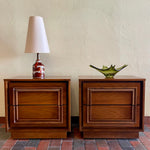 Load image into Gallery viewer, Two Vintage VICART Walnut Bedside Tables