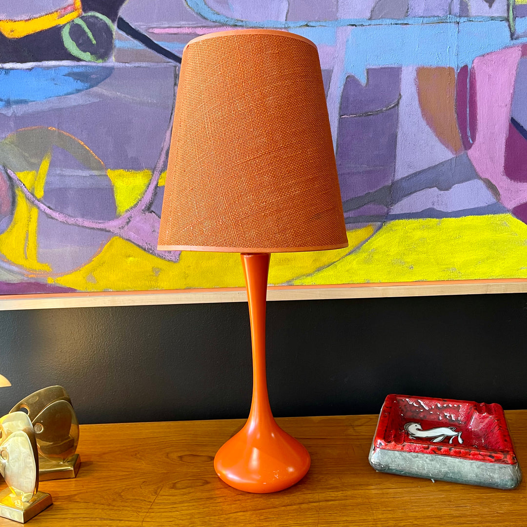 Orange Laurel Teardrop Table Lamp Model H-929 Mr. Mansfield Vintage