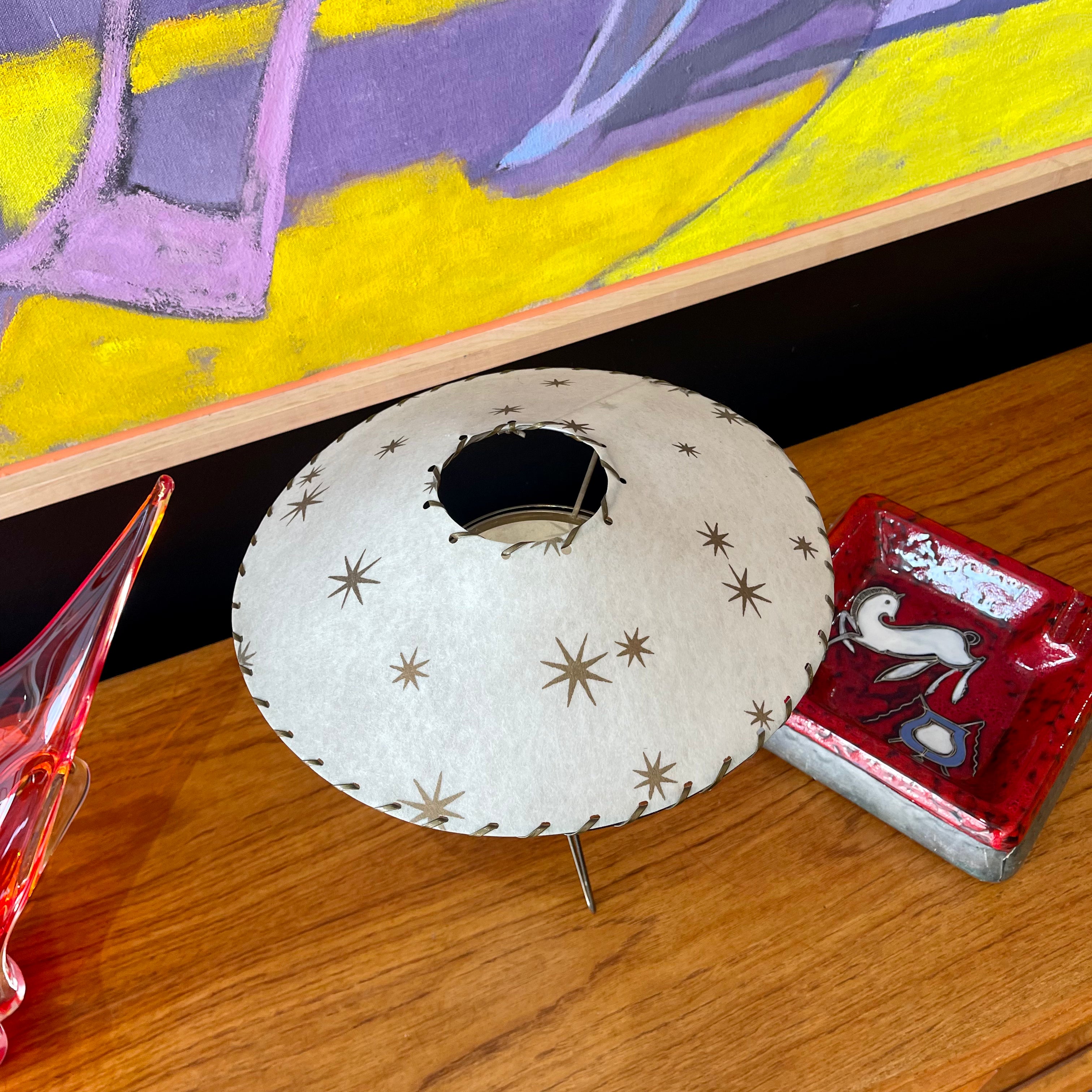 1950s Atomic  Starburst Pattern Fiberglass Table Lamp