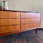 Danish 6 Drawer Teak Dresser +  Afromosia Teak Handles