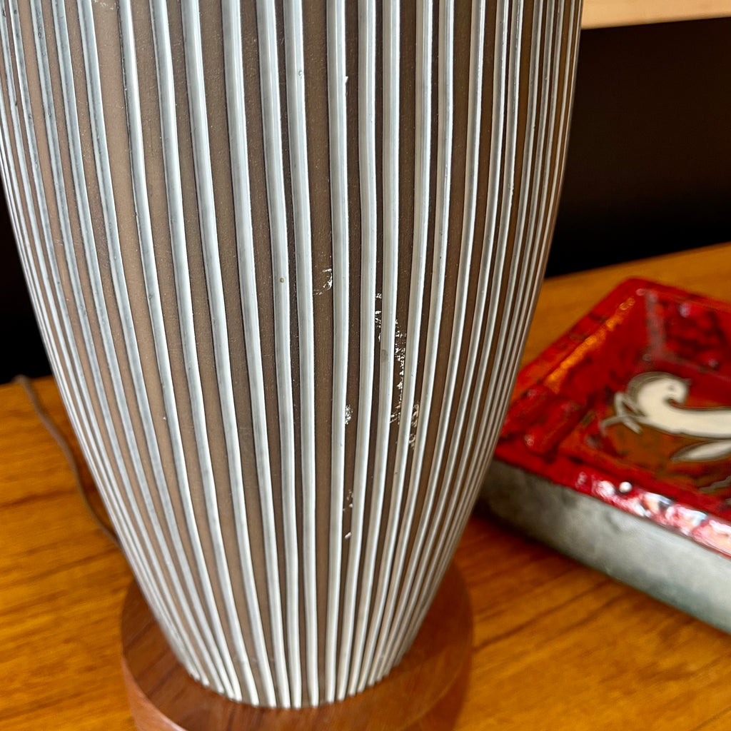 Upsala Ekeby Mid-Century Modern Pottery Table Lamp + Original Shade - Mr. Mansfield Vintage
