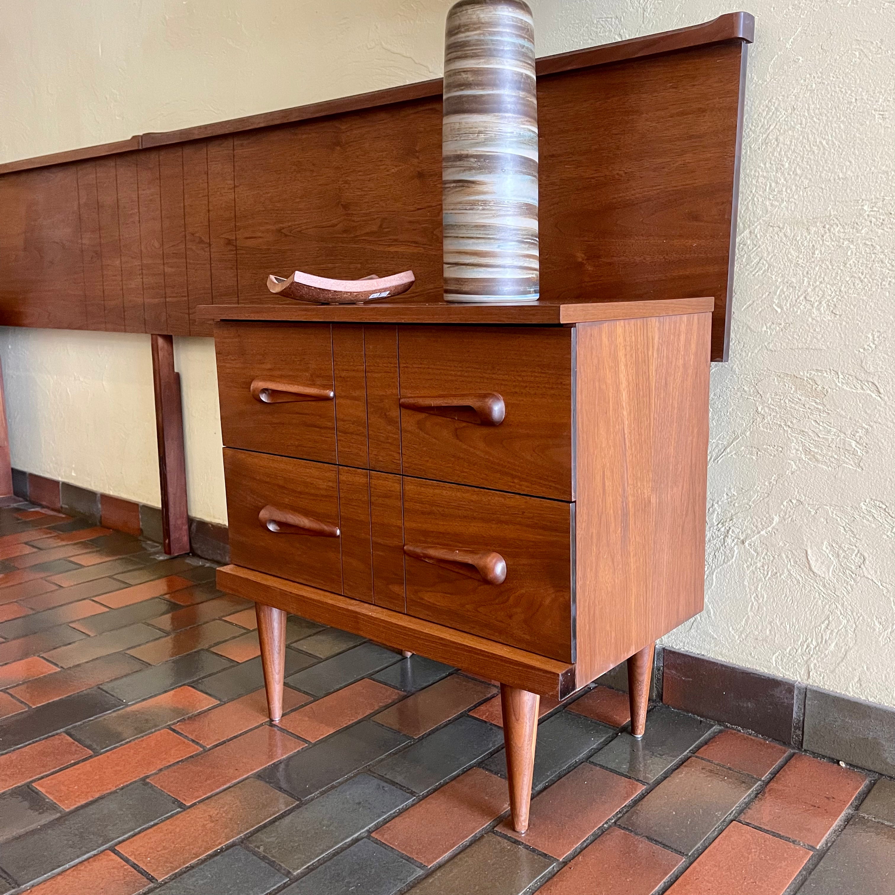 Vintage Viscol Victoriaville Walnut Headboard + Bedside Tables Mr. Mansfield Vintage