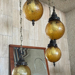 Load image into Gallery viewer, Vintage Amber Shade Swag Lamp