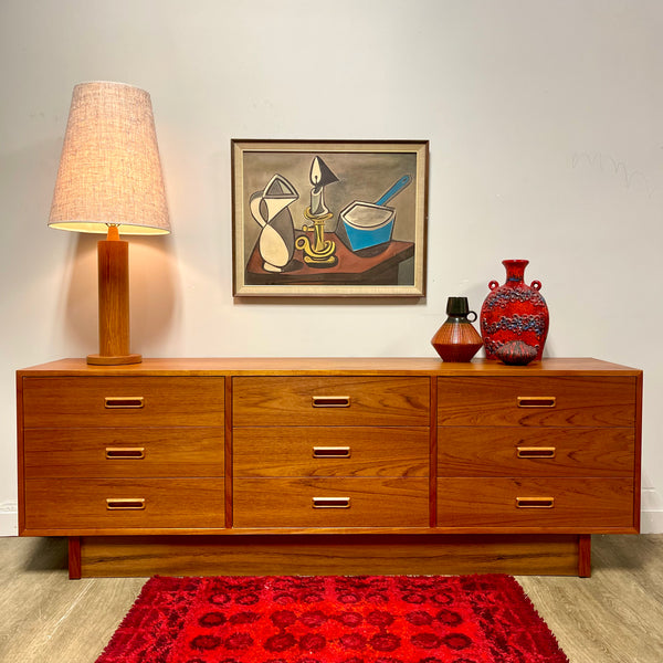Teak 9 Drawer Dresser