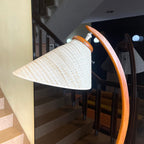 Solid Teak Arc Floor Lamp