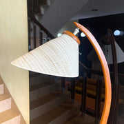 Solid Teak Arc Floor Lamp