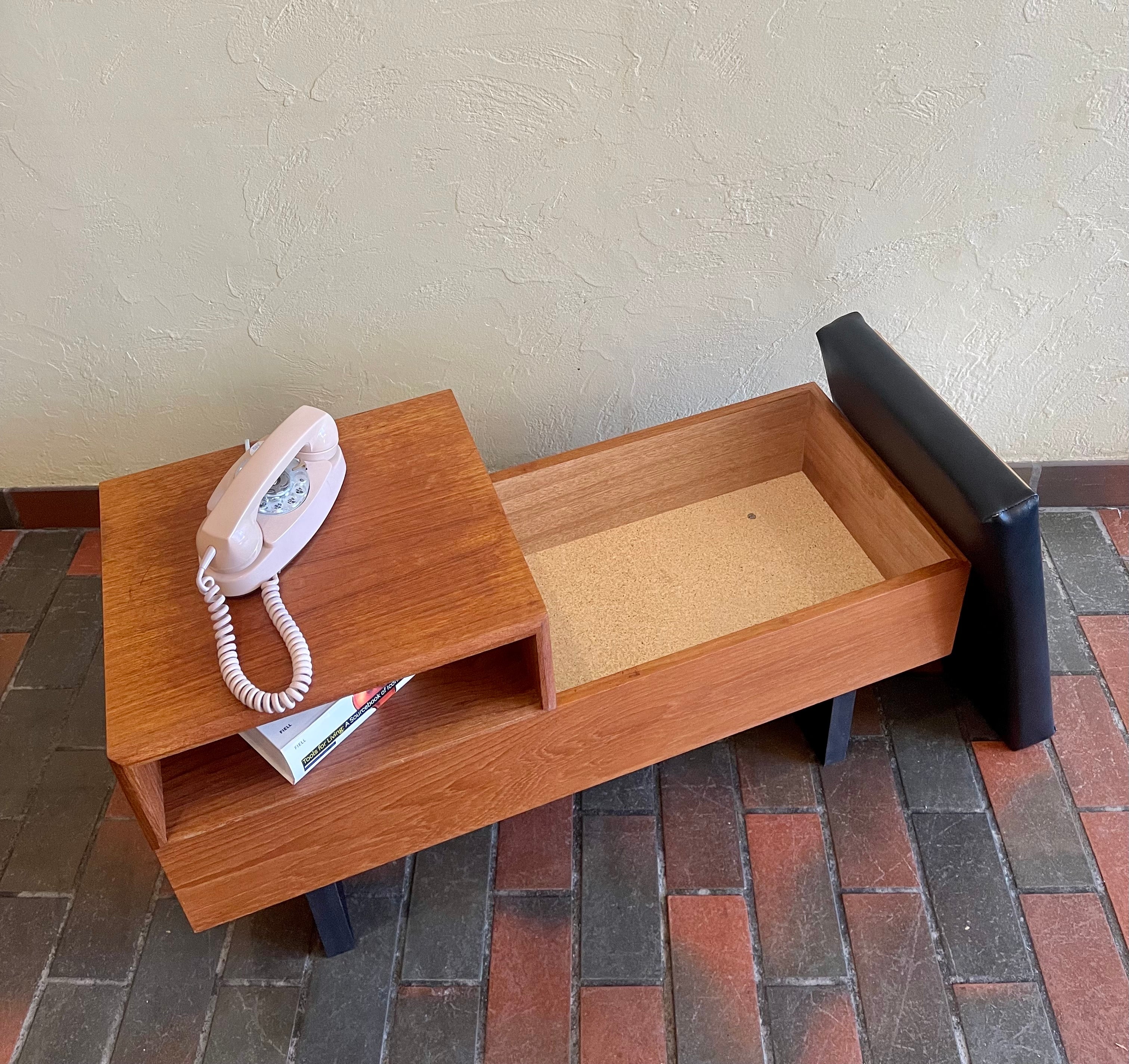 Teak Phone/Entranceway Bench Made in Canada