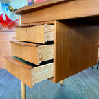 Teak Finished Back Desk Made in Denmark 