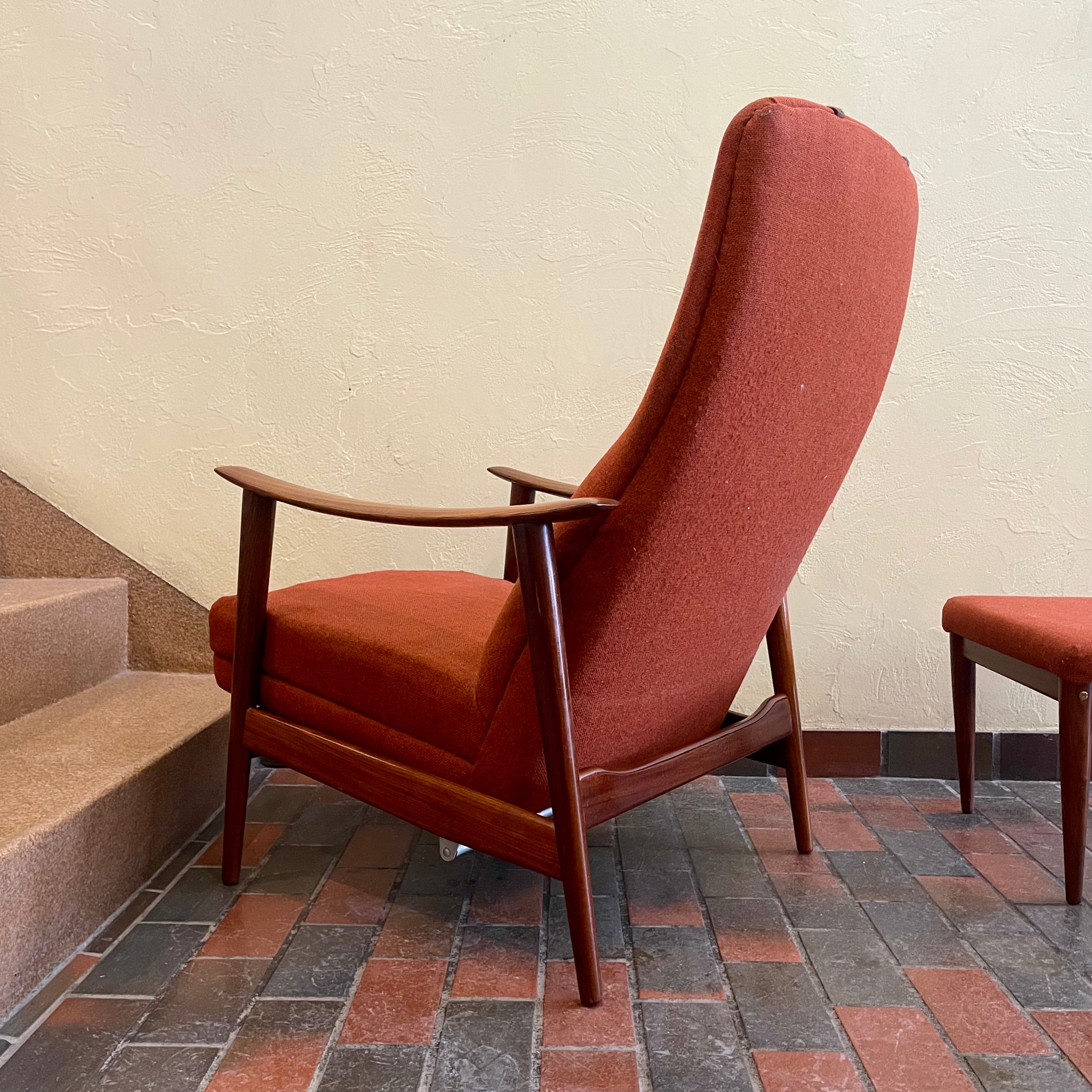 Vintage Afrormosia Teak Reclining Chair + Ottoman Mr. Mansfield Vintage