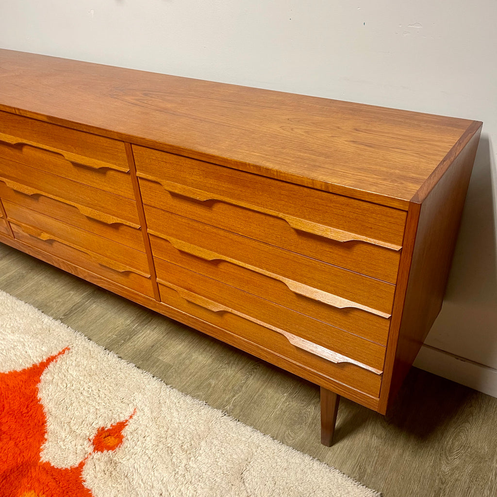 Danish 9 Drawer Teak Dresser Mr. Mansfield Vintage
