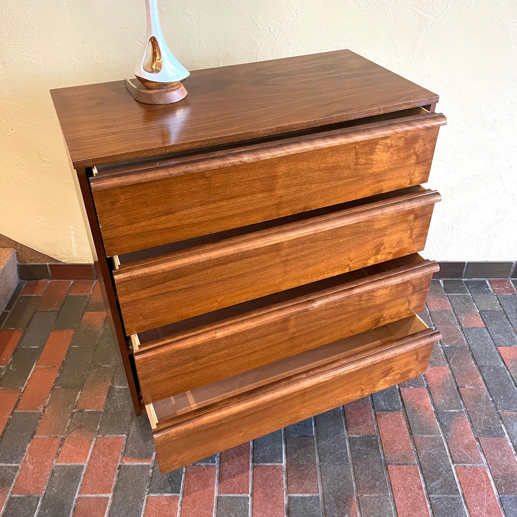 Vintage Walnut Tallboy Dresser