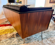 Walnut Wrapped Sofa by Mark Goetz For Herman Miller in 1998