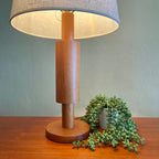 Solid Vintage Teak Table Lamp