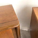 Vintage Diamond Front Satin Walnut Bedside Tables - Mr. Mansfield Vintage