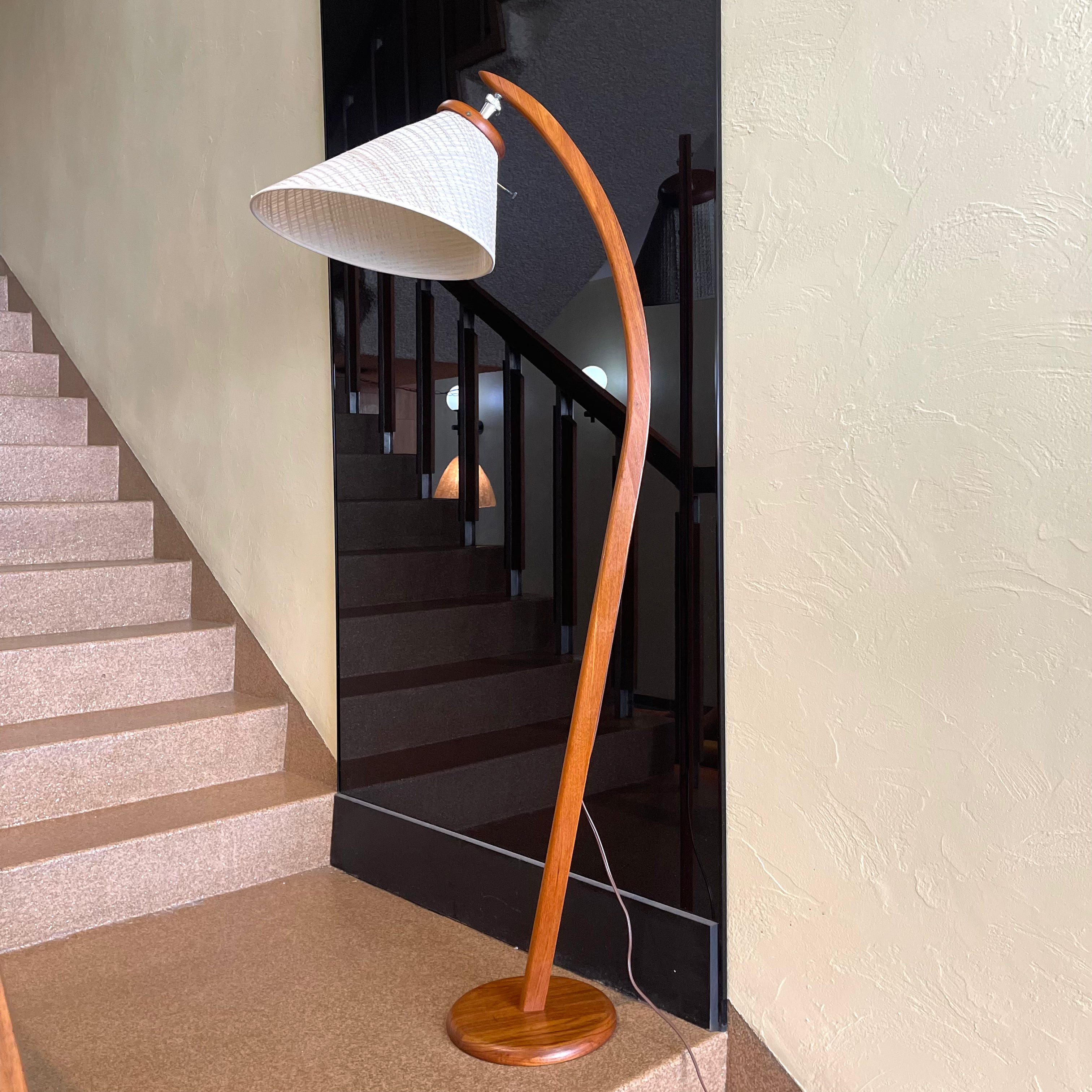 Solid Teak Arc Floor Lamp