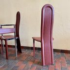 Italian Leather Chairs + Chrome + Leather Table - Mr. Mansfield Vintage