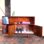 Load image into Gallery viewer, Afromosia Wood/Teak Shelf/Bar Unit