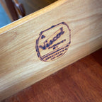 VISCOL maker mark on vintage walnut dresser