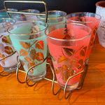 Load image into Gallery viewer, Vintage Cocktail Glasses + Caddy