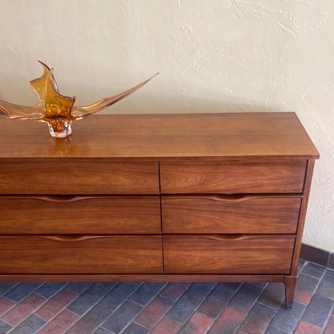 Vintage Walnut 9 Drawer Dresser