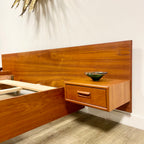 Mid-Century Teak Queen Size Bed + Floating Nightstands - Mr. Mansfield Vintage