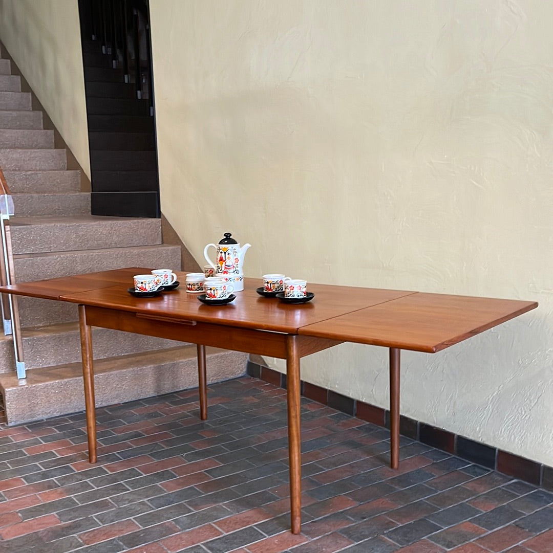 Midcentury Teak Expanding Dining Table