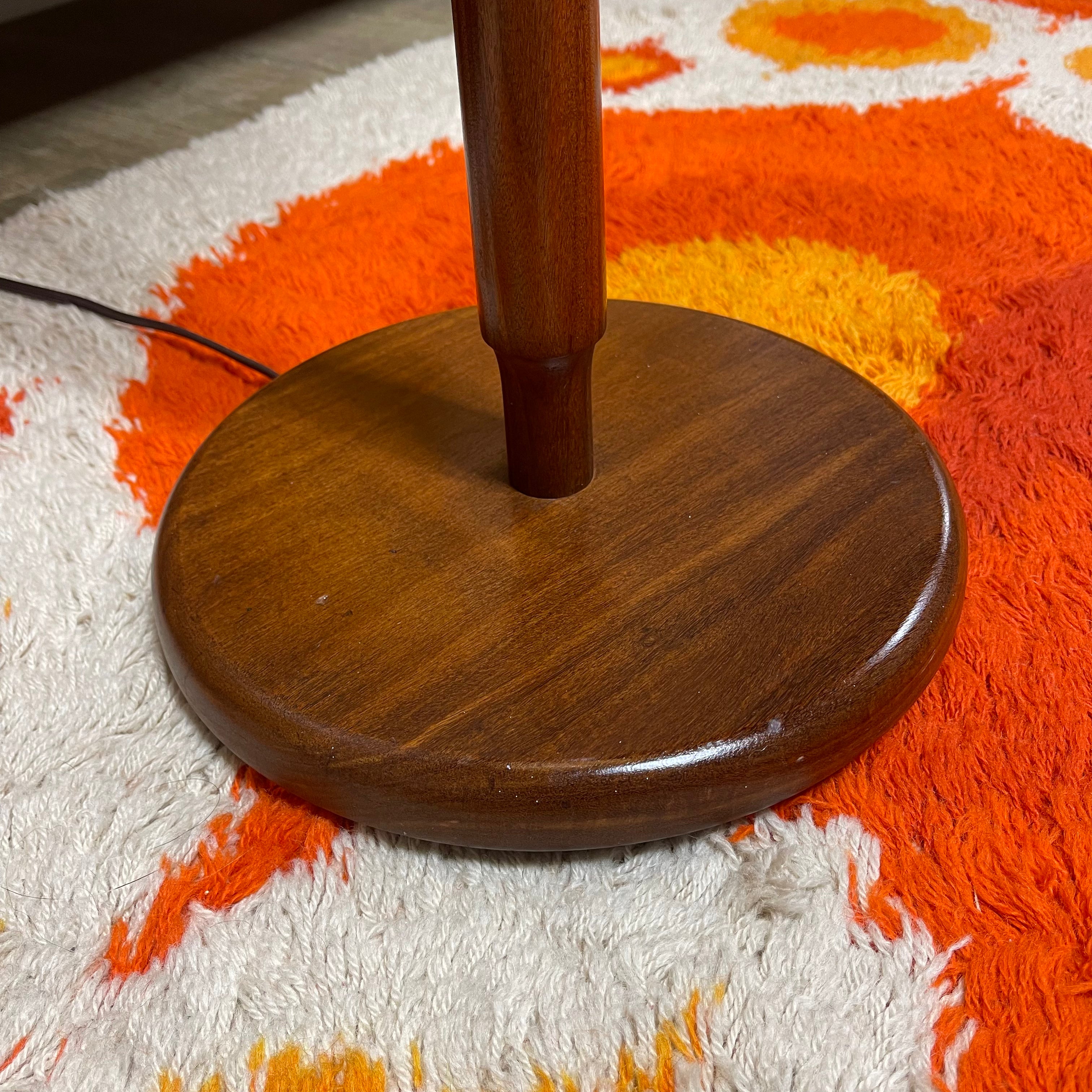 Mid-Century Modern Afrormosia Teak Floor Lamp + Original Shade - Mr. Mansfield Vintage