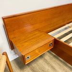 Load image into Gallery viewer, Midcentury Teak Queen Size Platform Bed + Floating Nightstands - Mr. Mansfield Vintage
