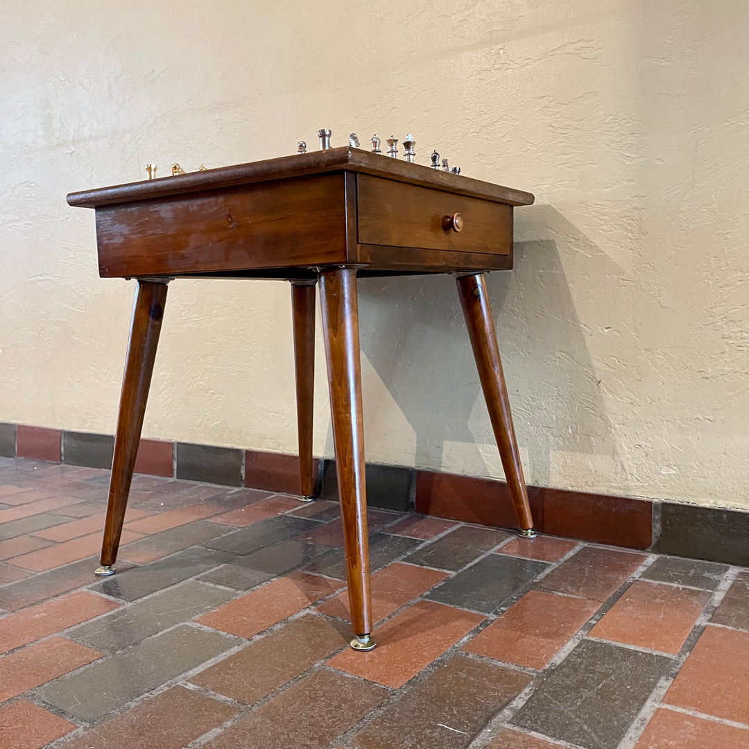 Vintage Chess Table with Drawers