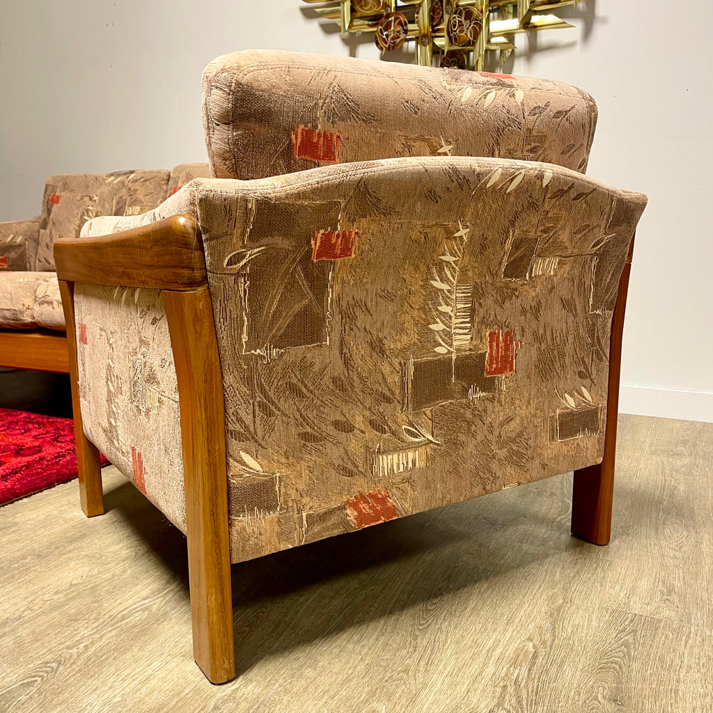 Solid Teak Framed Loveseat + Chair