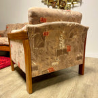 Solid Teak Framed Loveseat + Chair