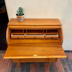 Teak Secretary Roll Top Desk - Mr. Mansfield Vintage