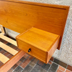 Teak Queen Size Bed with Floating Nightstands - Mr. Mansfield Vintage