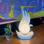 Opalescent VITREX Ceramic 80s DECO Table Lamp Mr. Mansfield Vintage