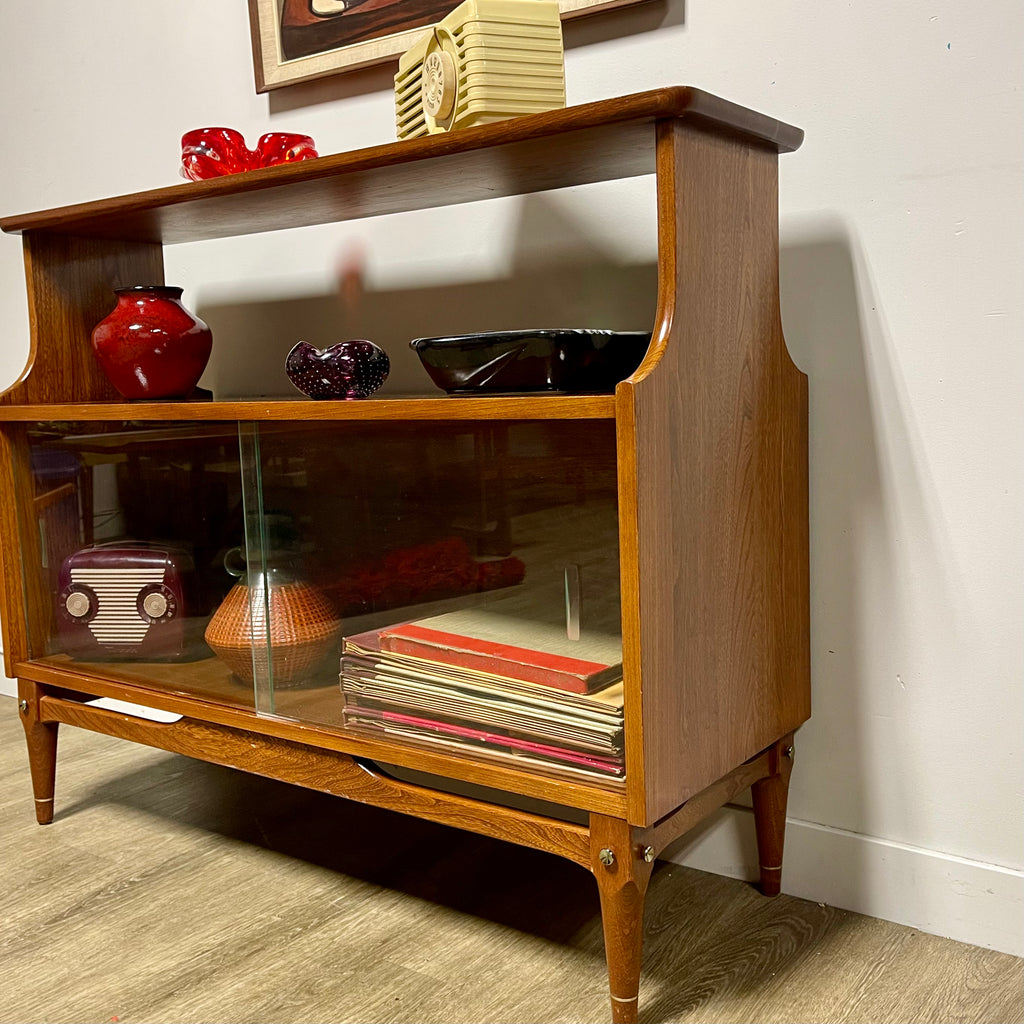 Vintage Fruitwood Display Cabinet - Mr. Mansfield Vintage